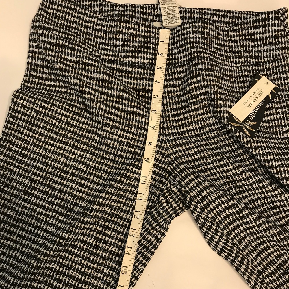 Zac & Rachel Black & White Houndstooth Slim Pants 12 - Picture 6 of 7